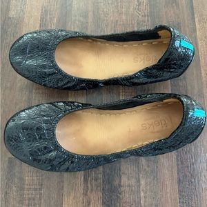 Tieks Ballet Flats Osidian Black Patent Leather size 7